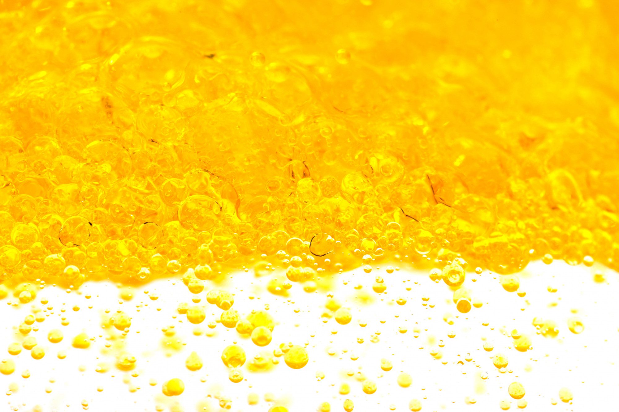Oil bubbles indicating the need for quality fryer oil management guide adherence.