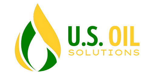 U.S. Oil Solutions logo featuring green and yellow elements, symbolizing eco-friendly used cooking oil management for sustainable practices.
